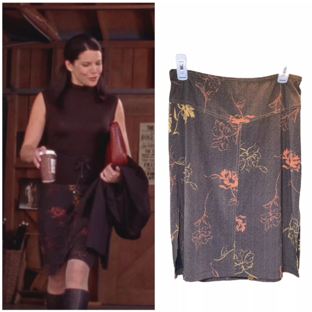 Rare Vintage Autumn Leaves Floral Skirt ASO Lorelai Gilmore In Gilmore Girls